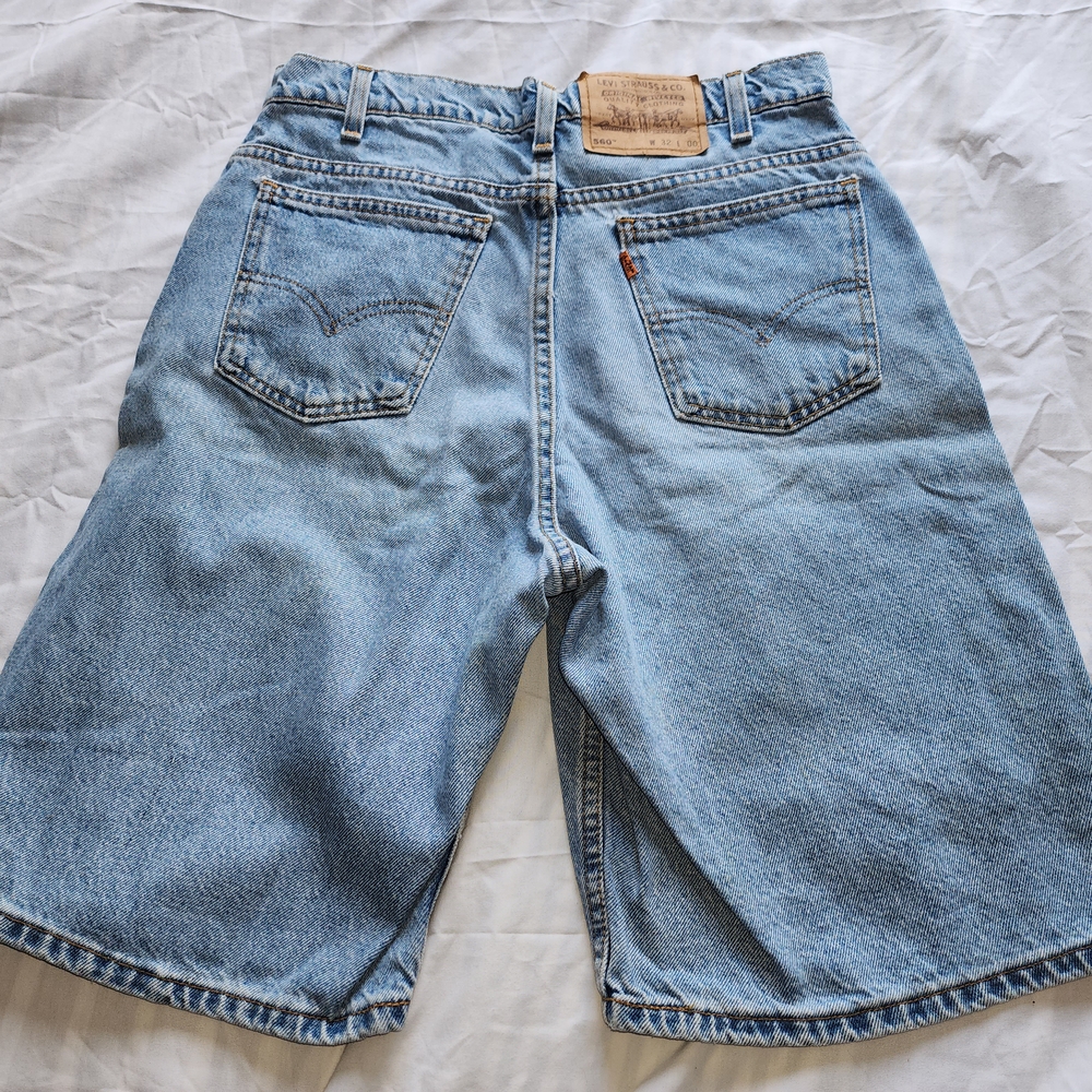 Vtg Levis 560 Jean Denim Blue Shorts Men's Orange Tab Size 32 Is Used - Picture 6 of 14